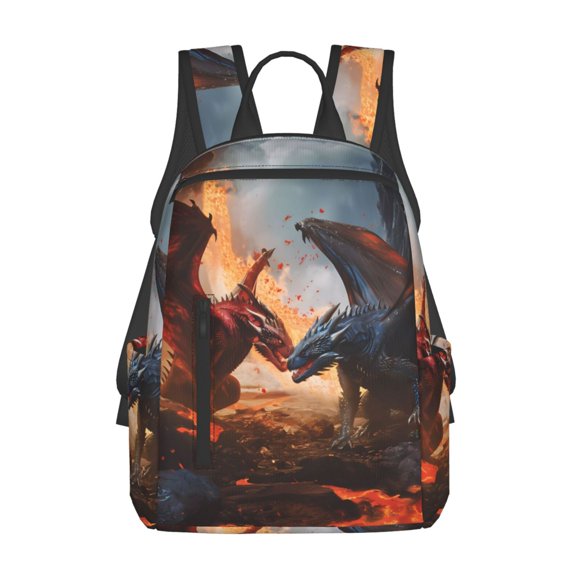 Xecao Lava Dragon print Backpack For women men Aesthetic Lightweight Travel Daypack Simple Cute Backpack For Bookbag