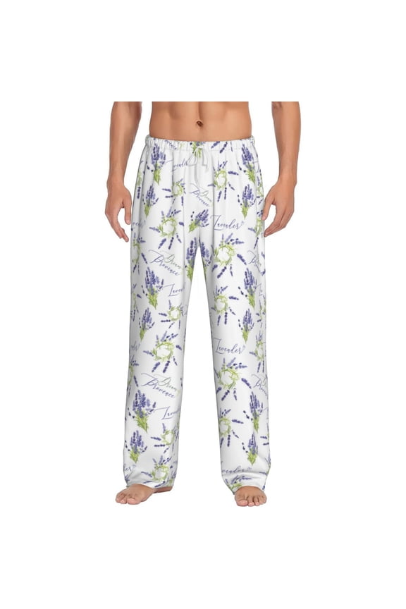 Lavender Flowers Men's Straight Lounge Pajama Pants: The Ultimate in Comfortable Sleepwear