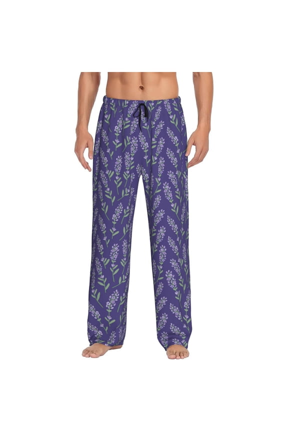 Lavender Flowers Men's Straight Lounge Pajama Pants: The Ultimate in Comfortable Sleepwear