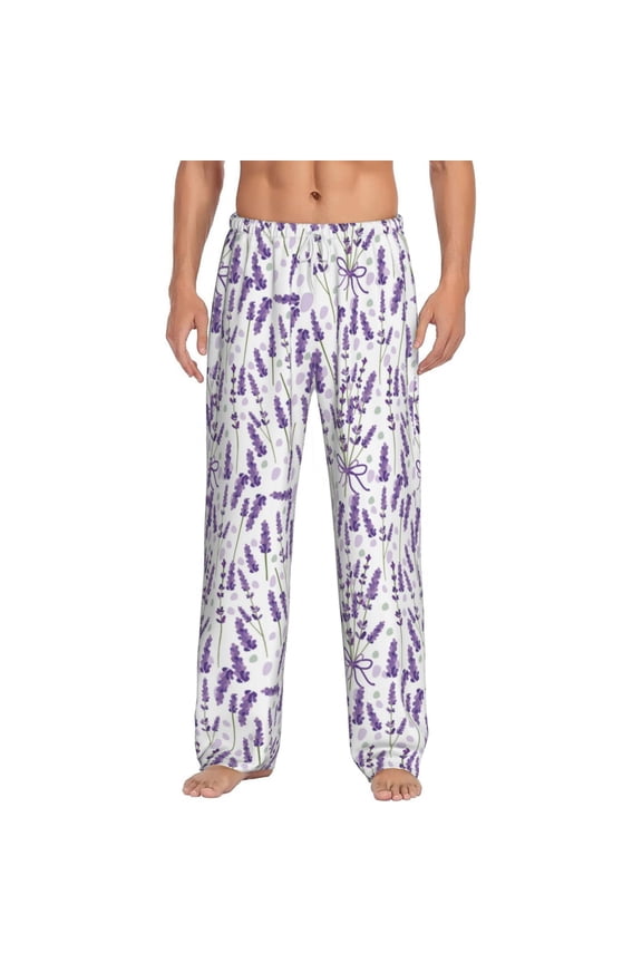 Lavender Flowers Men's Straight Lounge Pajama Pants: The Ultimate in Comfortable Sleepwear