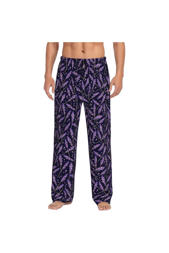 Lavender Flowers Men's Straight Lounge Pajama Pants: The Ultimate in Comfortable Sleepwear