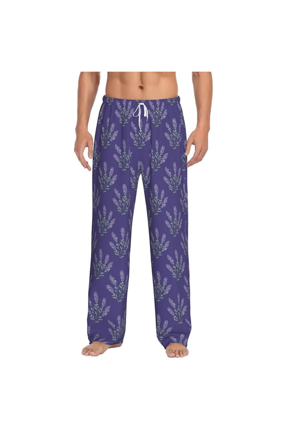 Lavender Flowers Men's Straight Lounge Pajama Pants: The Ultimate in Comfortable Sleepwear