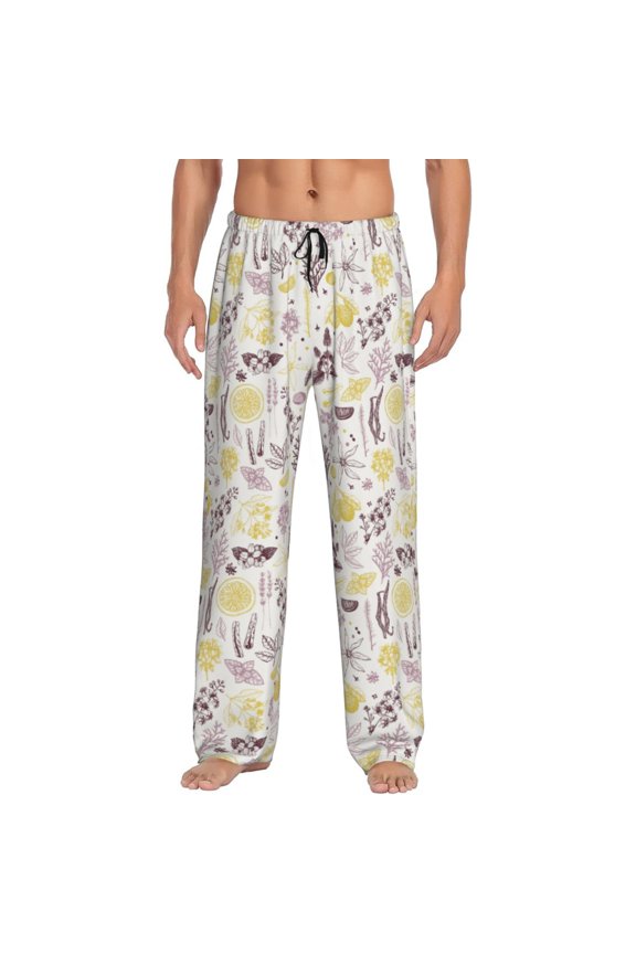 Lavender Flowers Men's Straight Lounge Pajama Pants: The Ultimate in Comfortable Sleepwear