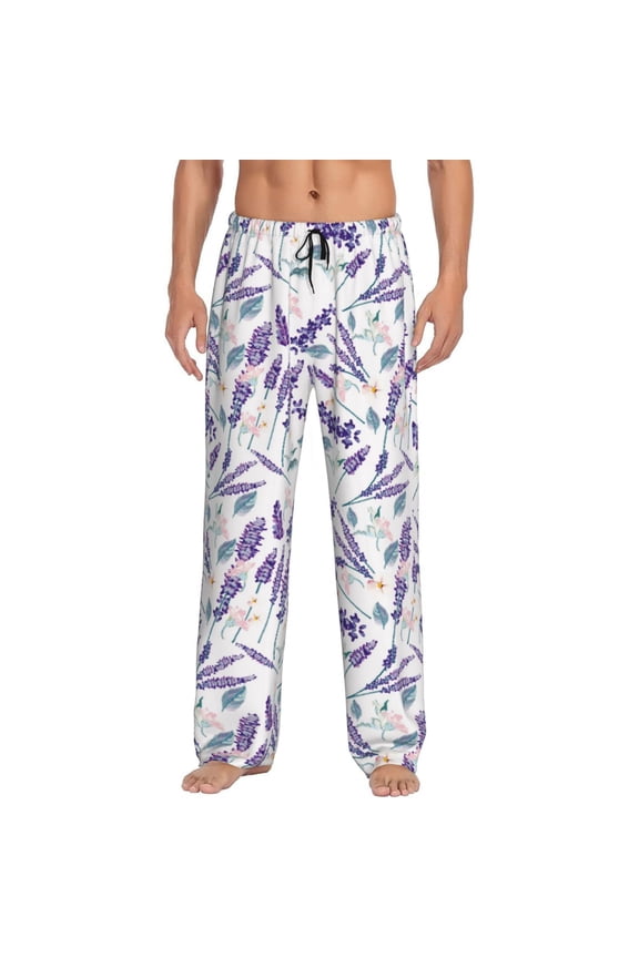 Lavender Flowers Men's Straight Lounge Pajama Pants: The Ultimate in Comfortable Sleepwear