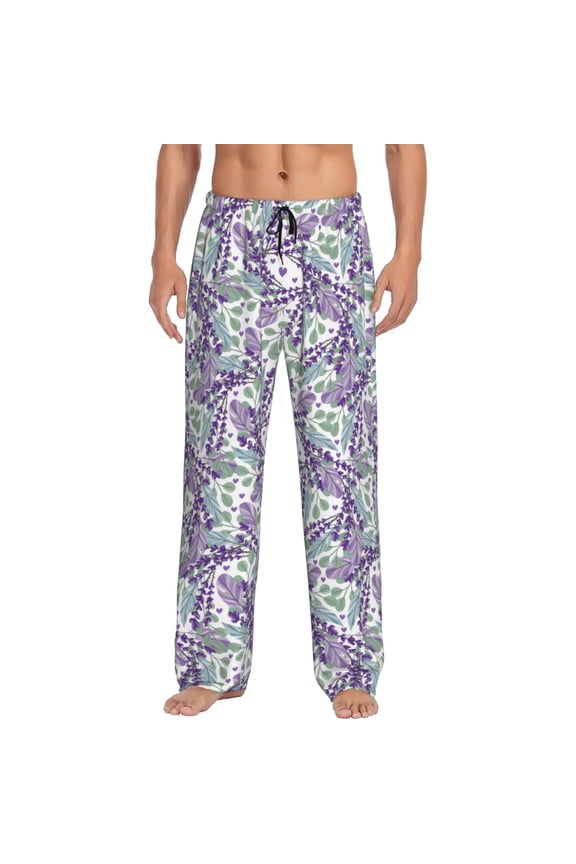 Lavender Flowers Men's Straight Lounge Pajama Pants: The Ultimate in Comfortable Sleepwear