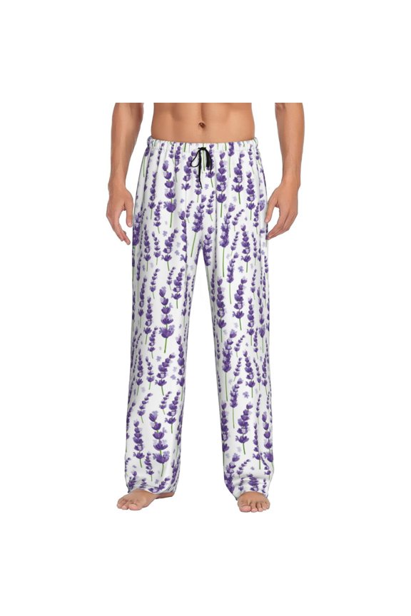 Lavender Flowers Men's Straight Lounge Pajama Pants: The Ultimate in Comfortable Sleepwear