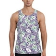 thumbnail image 1 of Xecao Lavender Flowers Men's Tank Top Workout Quick Dry Sleeveless Gym Jogging Muscle Shirts Summer Swim Beach Tops, 1 of 9
