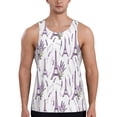 thumbnail image 1 of Xecao Lavender Flowers Men's Tank Top Workout Quick Dry Sleeveless Gym Jogging Muscle Shirts Summer Swim Beach Tops, 1 of 9