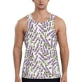 thumbnail image 1 of Xecao Lavender Flowers Men's Tank Top Workout Quick Dry Sleeveless Gym Jogging Muscle Shirts Summer Swim Beach Tops, 1 of 9