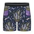thumbnail image 1 of Xecao Lavender Flowers Print Boxer Briefs for Men's Stretch Moisture-Wicking Underwear, Mid-Rise Classics breathable fabric, 1 of 7