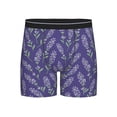 thumbnail image 1 of Xecao Lavender Flowers Print Boxer Briefs for Men's Stretch Moisture-Wicking Underwear, Mid-Rise Classics breathable fabric, 1 of 7