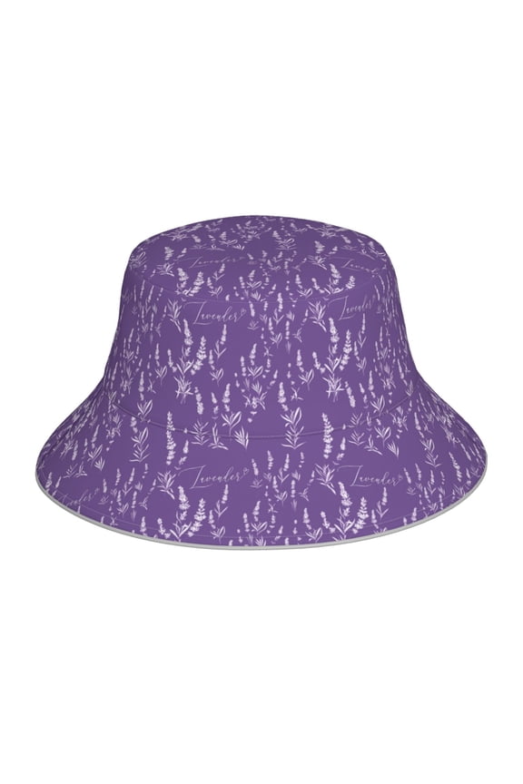 Lavender Flowers Print Men and Women Night Reflective Hat Runner Cap Visor Bucket Hat Boonie Cap