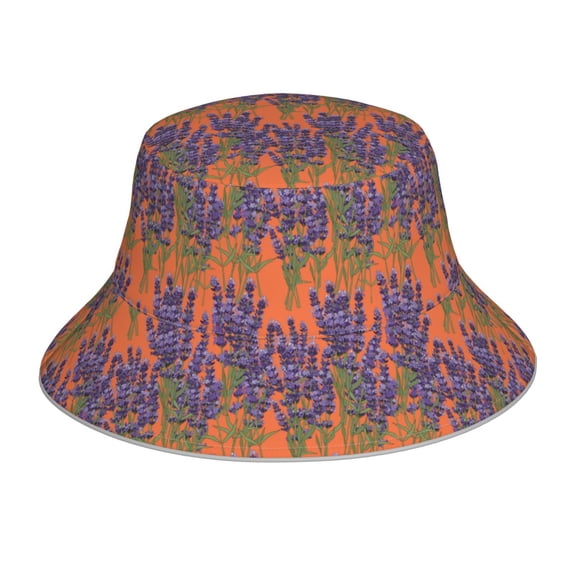 Xecao Lavender Flowers Print Men and Women Night Reflective Hat Runner Cap Visor Bucket Hat Boonie Cap