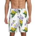 thumbnail image 1 of Xecao Lavender Flowers Print Men's Sleepwear Shorts Pajama Bottom Lounge Short nightwear with Convenient Pockets for Relaxed Home Wear-XX-Large, 1 of 6