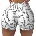 thumbnail image 1 of Xecao Lavender Flowers Print Workout Shorts for Women Soft Smooth Gym Yoga Scrunch Active Tennis Workout Running Shorts, 1 of 9
