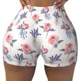 thumbnail image 1 of Xecao Lavender Flowers Print Workout Shorts for Women Soft Smooth Gym Yoga Scrunch Active Tennis Workout Running Shorts, 1 of 9