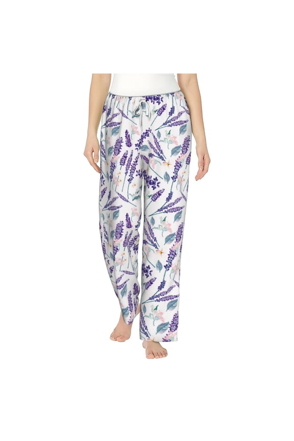 Lavender Flowers Women's Straight Lounge Pajama Pants: The Epitome of Relaxed Sleepwear