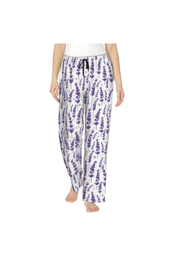 Lavender Flowers Women's Straight Lounge Pajama Pants: The Epitome of Relaxed Sleepwear