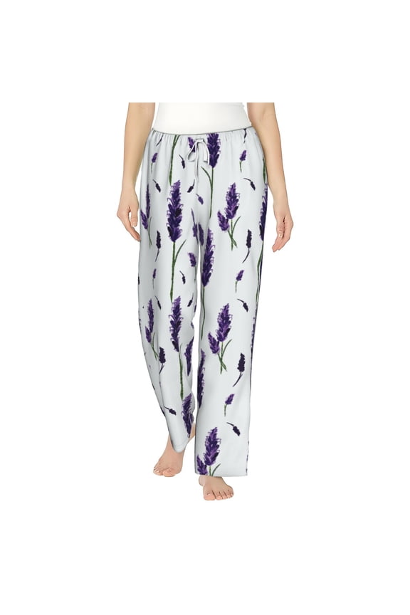 Lavender Flowers Women's Straight Lounge Pajama Pants: The Epitome of Relaxed Sleepwear