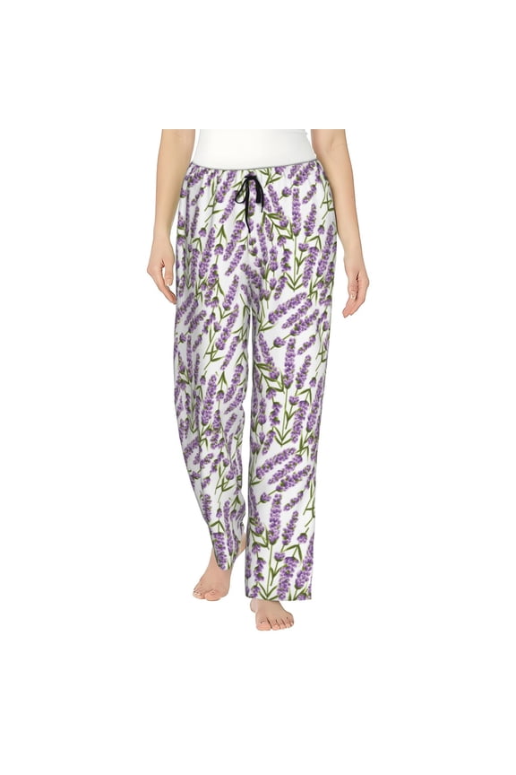 Lavender Flowers Women's Straight Lounge Pajama Pants: The Epitome of Relaxed Sleepwear