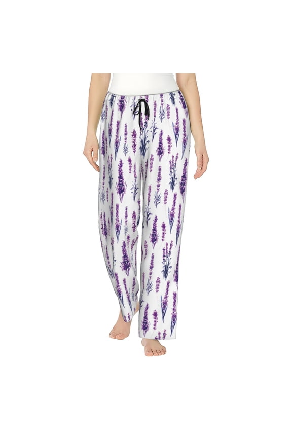 Lavender Flowers Women's Straight Lounge Pajama Pants: The Epitome of Relaxed Sleepwear