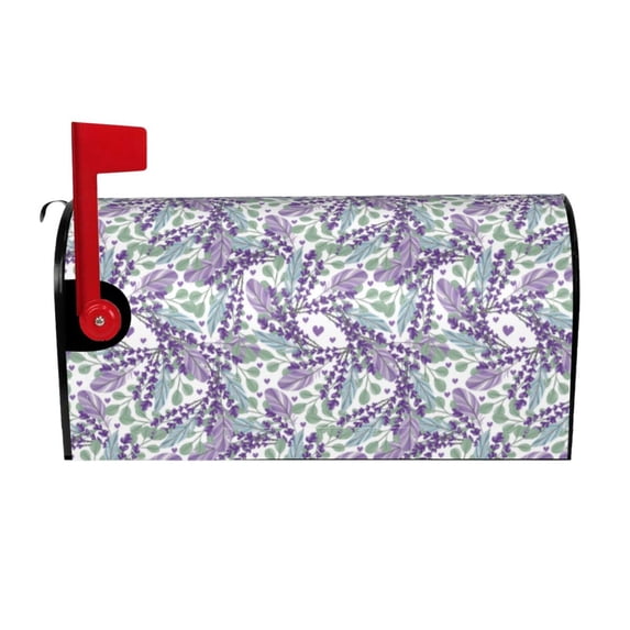 Xecao Lavender Flowers for Mailbox Cover with Magnetic Strips, Waterproof and Sunscreen, Adds a Decorative Touch to Your Garden Yard.