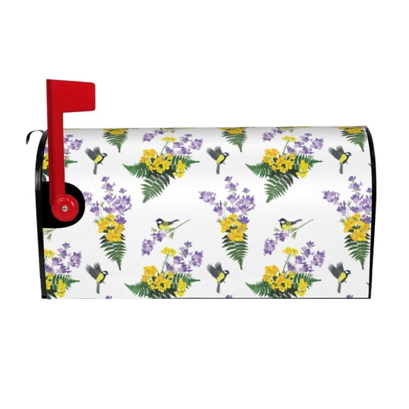 Xecao Lavender Flowers for Mailbox Cover with Magnetic Strips, Waterproof and Sunscreen, Adds a Decorative Touch to Your Garden Yard.