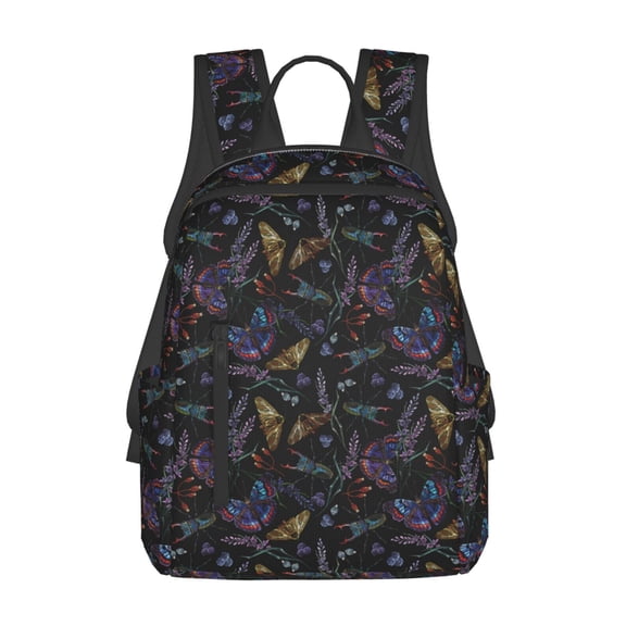 Xecao Lavender Flowers print Backpack For women men Aesthetic Lightweight Travel Daypack Simple Cute Backpack For Bookbag