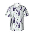 thumbnail image 1 of Xecao Lavender Flowers print Hawaiian shirt - a stylish short-sleeve button-down for men, perfect for casual beach and tropical outings., 1 of 9