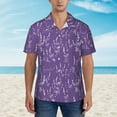 thumbnail image 1 of Xecao Lavender Flowers print Hawaiian shirt - a stylish short-sleeve button-down for men, perfect for casual beach and tropical outings., 1 of 9