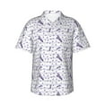 thumbnail image 1 of Xecao Lavender Flowers print Hawaiian shirt - a stylish short-sleeve button-down for men, perfect for casual beach and tropical outings., 1 of 9