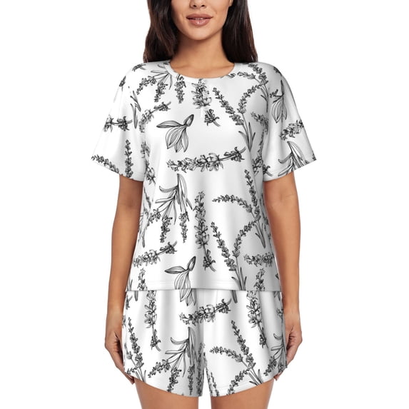 Xecao Lavender Flowers print Swimsuit for women, Summer-ready, sporty style.Quick-dry fabric. Many sizes & colors.