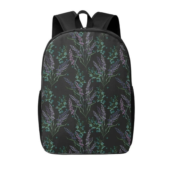 Xecao Lavender Flowers print Travel Backpack, Large Computer Backpack for Men Women, College School Rucksack Book Bag