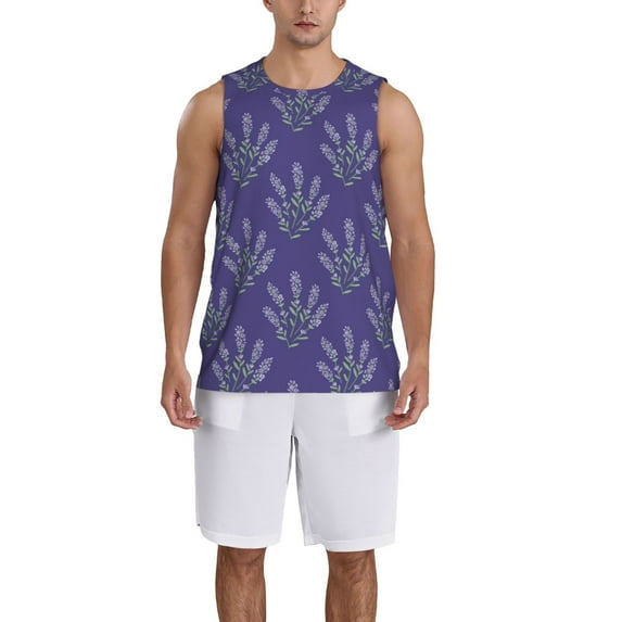 Xecao Lavender Flowers print basketball shirt for both men and women, a unisex basketball jersey perfect for theme parties-3X-Large