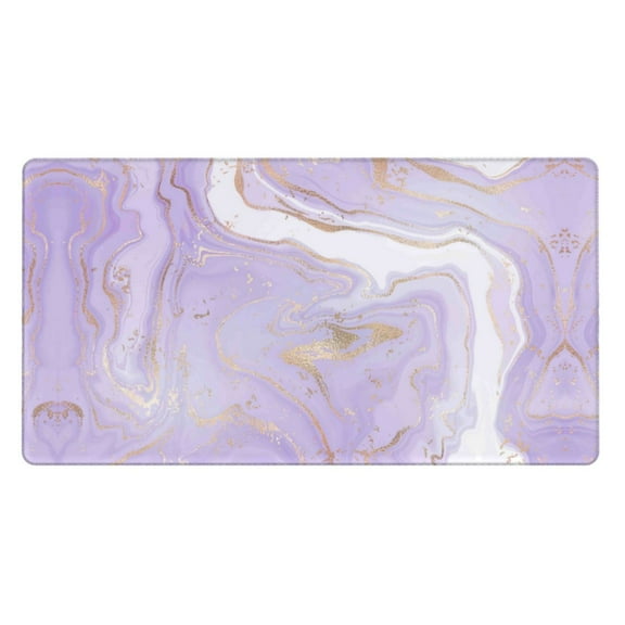 Xecao Lavender Glitter Foil Stripes for Waterproof Mouse Pad - Extended Contour Mouse Mat, Large Gaming Mousepad Laptop Keyboard Mat with Non-Slip Rubber Base