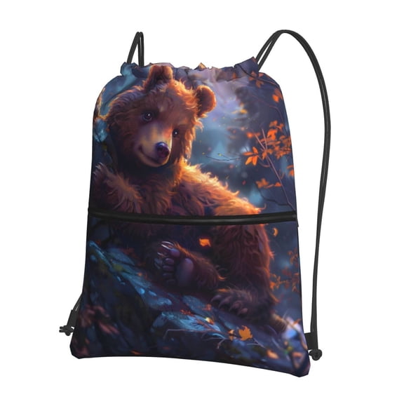 Xecao Lazy Stone Bear for Drawstring Bags,Pull String Backpack Bags,String Bag Sackpack