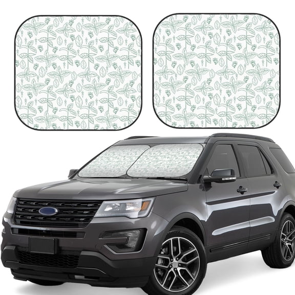 Xecao Leaf Print for Foldable Car Sun Shades (2-Pack) offer sun protection with an easy-fold design for convenient windshield shading.
