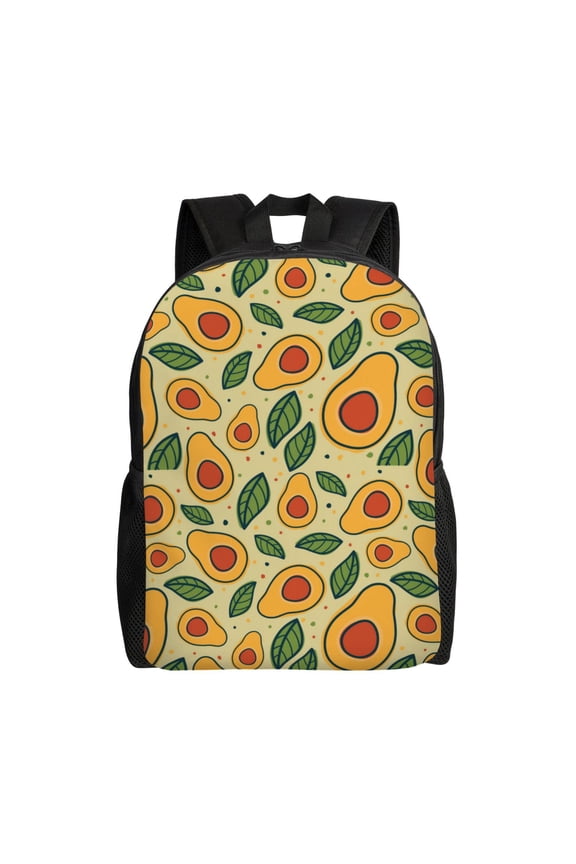 Leaves Avocado Print School Backpack with Laptop Compartment Small Travel Laptop Backpack for Women Men Waterproof College Backpack Simple School Bag