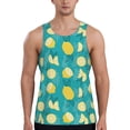 thumbnail image 1 of Xecao Lemon Blue Men's Tank Top Workout Quick Dry Sleeveless Gym Jogging Muscle Shirts Summer Swim Beach Tops, 1 of 9
