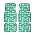 thumbnail image 1 of Xecao Lemon Blue Print Car Foot Mat Set of 4 Pieces Neoprene All-Weather Dust-Proof Stain-resistantCar Interior Decorative mats Non-Slip Mats, 1 of 6