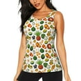 thumbnail image 1 of Xecao Lemon Fruits Vegetables print women's scoop neck, loose-fit workout tank tops for the gym., 1 of 9