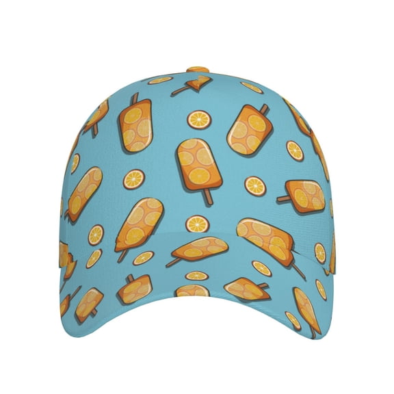 Xecao Lemon Ice Cream for Baseball Cap: Unisex, crafted from classic polyester twill fabric, featuring a soft unconstructed design