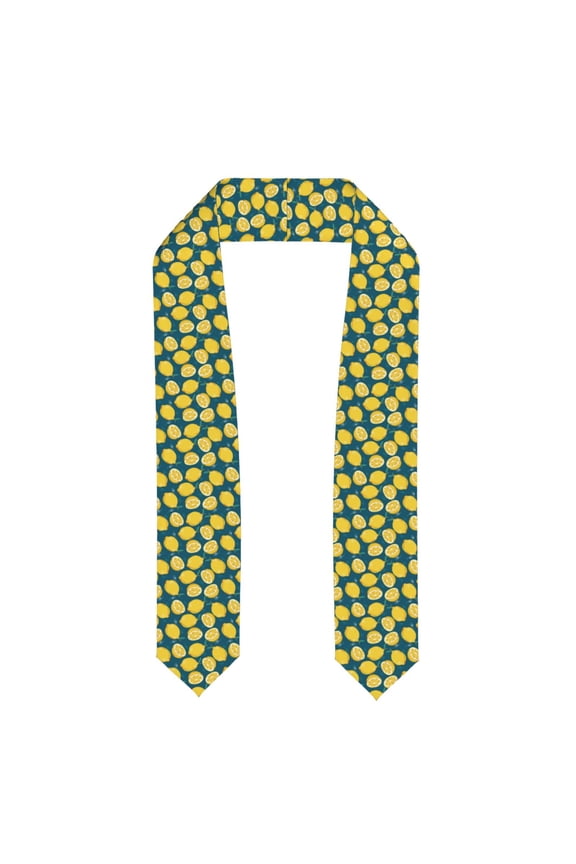 Lemon Print Graduation Shawl Stole Honor Stole Adult 72" Academic Commencements