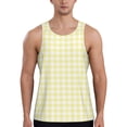 thumbnail image 1 of Xecao Lemon Yellow Checkboard Men's Tank Top Workout Quick Dry Sleeveless Gym Jogging Muscle Shirts Summer Swim Beach Tops, 1 of 9