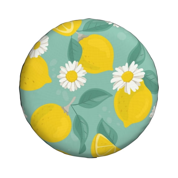 Xecao Lemons Chamomile Flowers And Leaves for Tire Covers: Waterproof, dust-proof, and universally fitting for trailers, SUVs