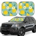 thumbnail image 1 of Xecao Lemons Chamomile Flowers And Leaves for Foldable Car Sun Shades (2-Pack) offer sun protection with an easy-fold design for convenient windshield shading., 1 of 7