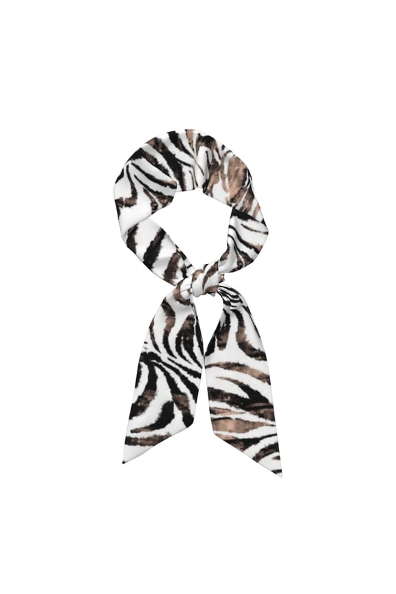 Leopard And Zebra Pattern Large Satin Head Scarf - Satin Hair Scarves Silk Bandana Scarf Headscarf Silk Feeling Scarf for Women