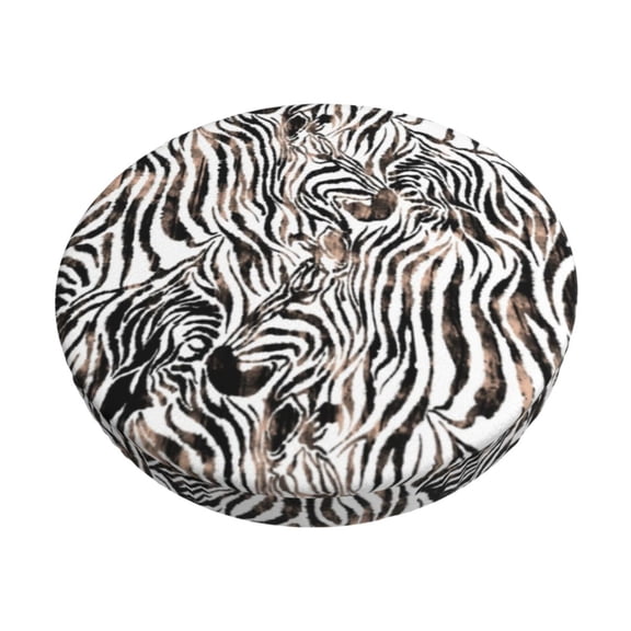 Xecao Leopard And Zebra Print Stool Covers Offer Stylish, Washable Protection for PU Round Bar Stools, Perfect for Home or Commercial Use.-13 inch