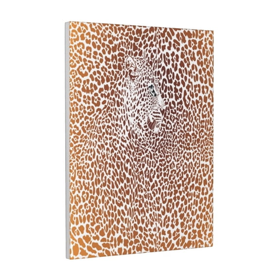 Xecao Leopard Brown for Ready-to-Hang Canvas Art 12x16 Inches - Waterproof HD Print Solid Wood Frame for Gifting,Vertical