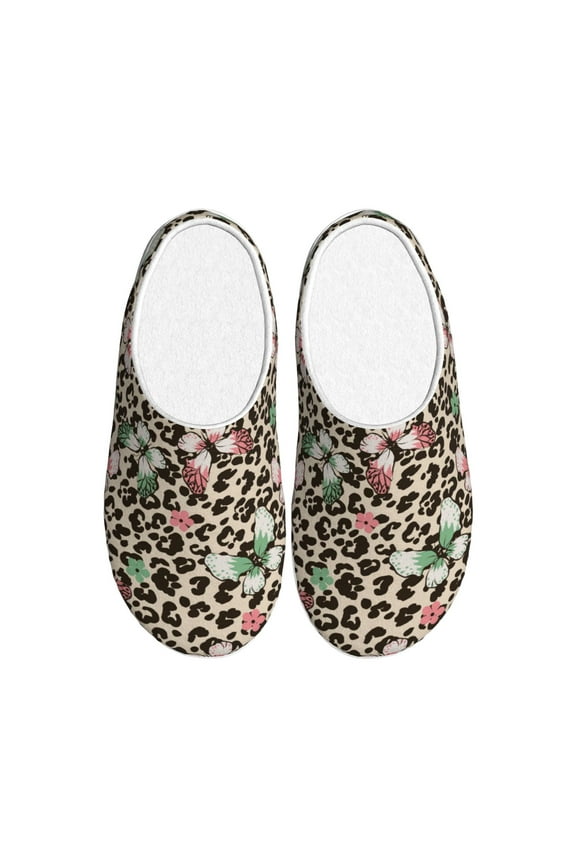 Leopard Dots Print Cotton Slippers Fuzzy Warm Cozy Slippers Non Slip House Slippers For Indoor Outdoor Cotton Slippers House Slippers-8